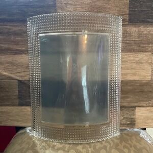 J.G. Durand France Lead Crystal Picture Frame Curved Hobnail Textured Border